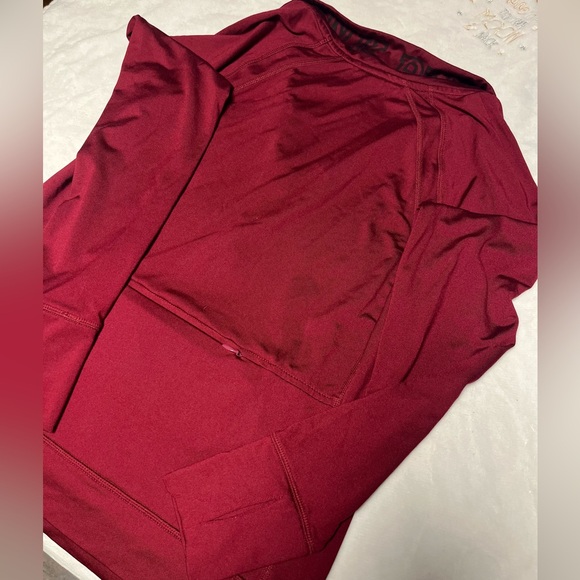 PINK Victoria's Secret Women's Burgundy Zip-Up Sweater - Picture 4 of 5